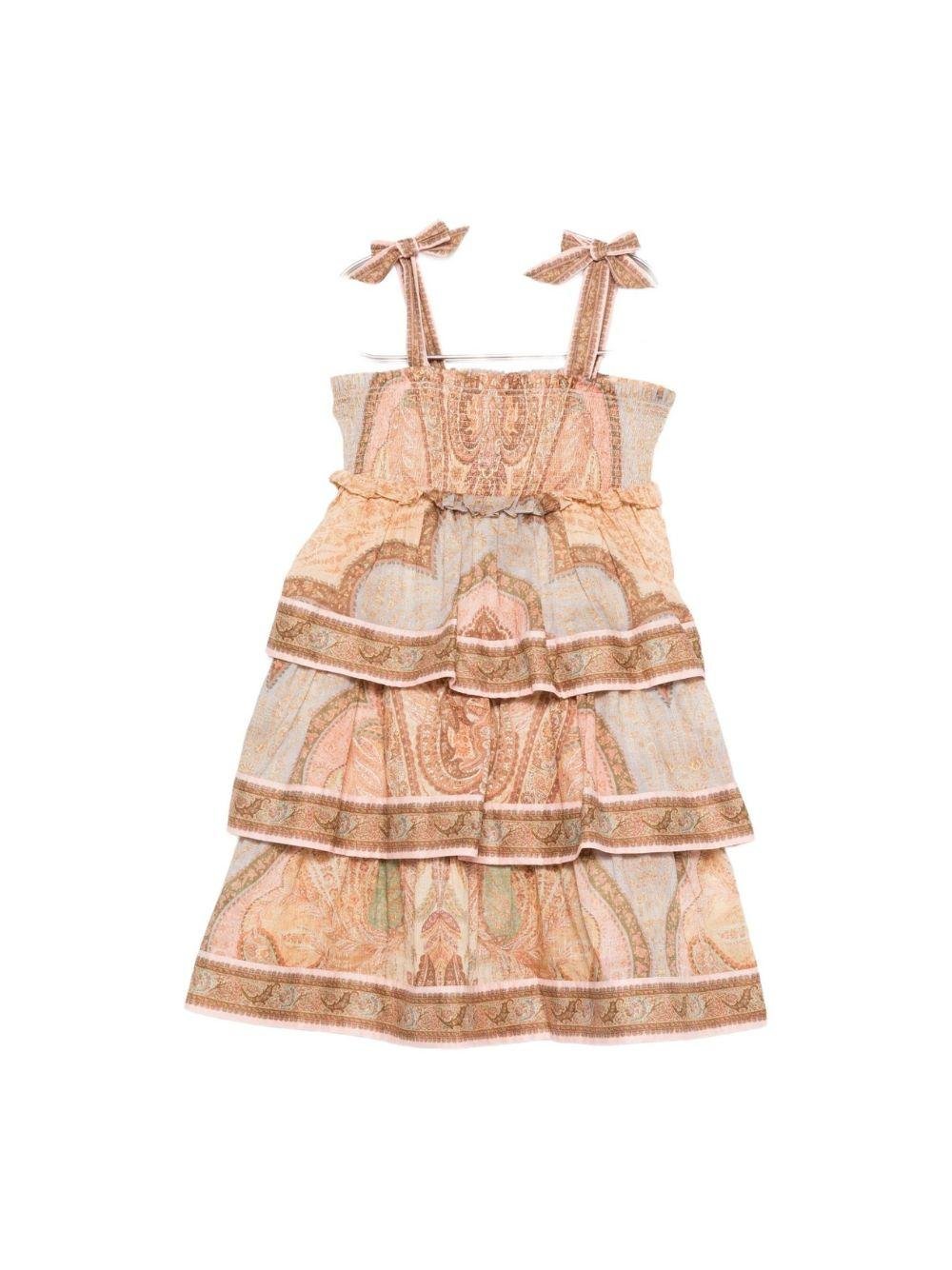 Abito Awaken per bambina Zimmermann Kids beige con balze - Rubino Kids