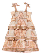Abito Awaken per bambina Zimmermann Kids beige con balze - Rubino Kids