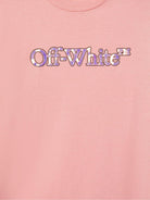 Abito Big Bookish per bambina Off - White Kids rosa con orlo dritto - Rubino Kids