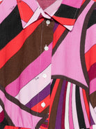 Abito camicia per bambina Emilio Pucci Junior multicolore con stampa astratta - Rubino Kids