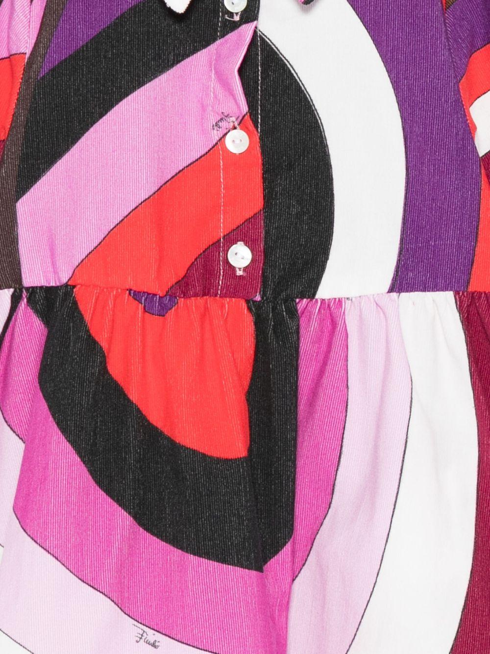 Abito camicia per neonata Emilio Pucci Junior multicolore con stampa astratta - Rubino Kids