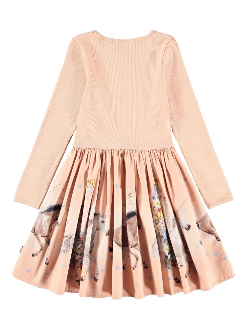 Abito Casie per bambina Molo beige con motivo equestre - Rubino Kids