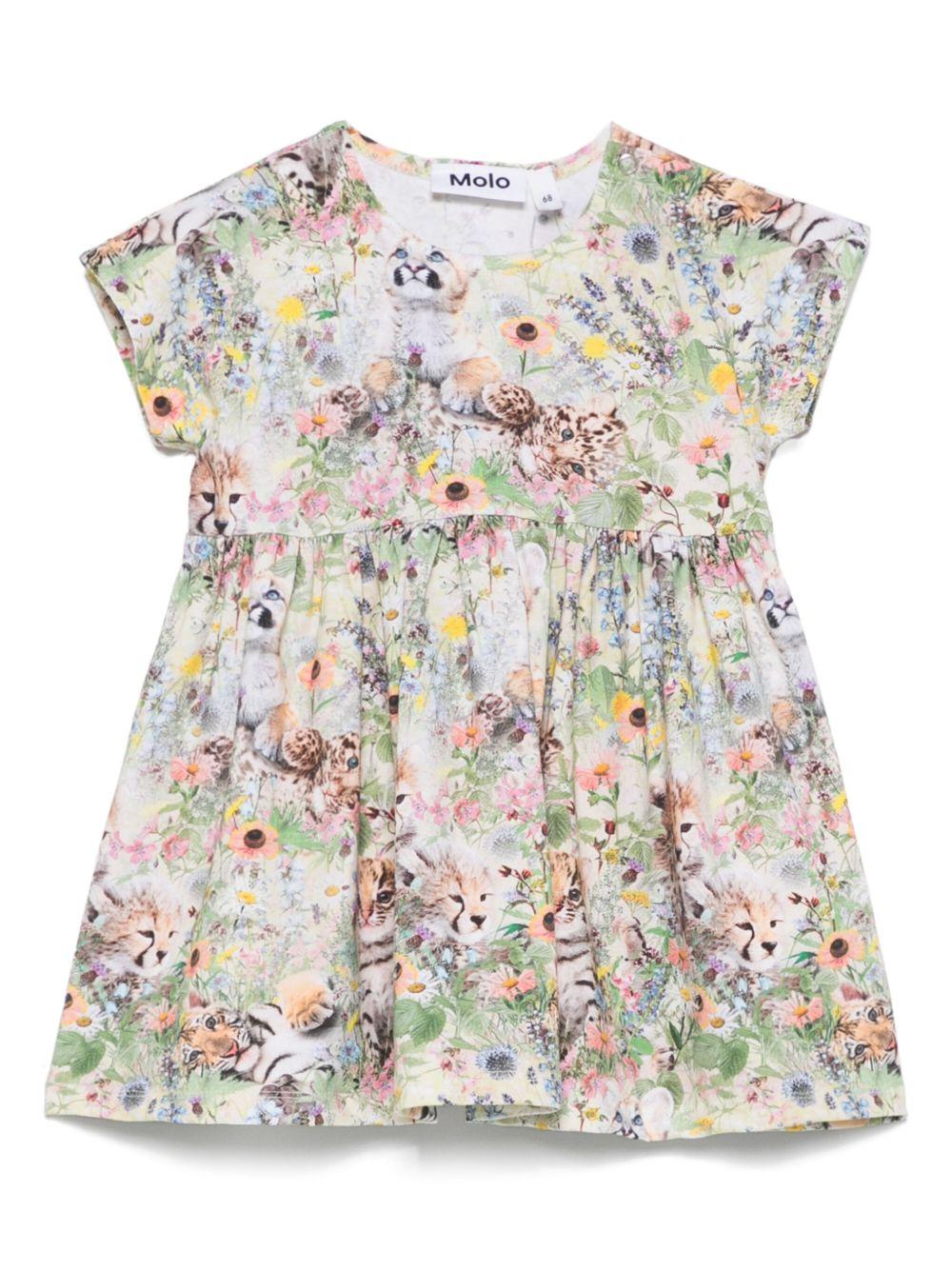 Abito Channi per neonata Molo multicolor con fiori - Rubino Kids