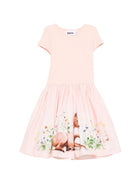 Abito Cissa per bambina Molo rosa con stampa animali - Rubino Kids