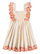 Abito Clementine per bambina Molo beige con dettagli arancioni - Rubino Kids
