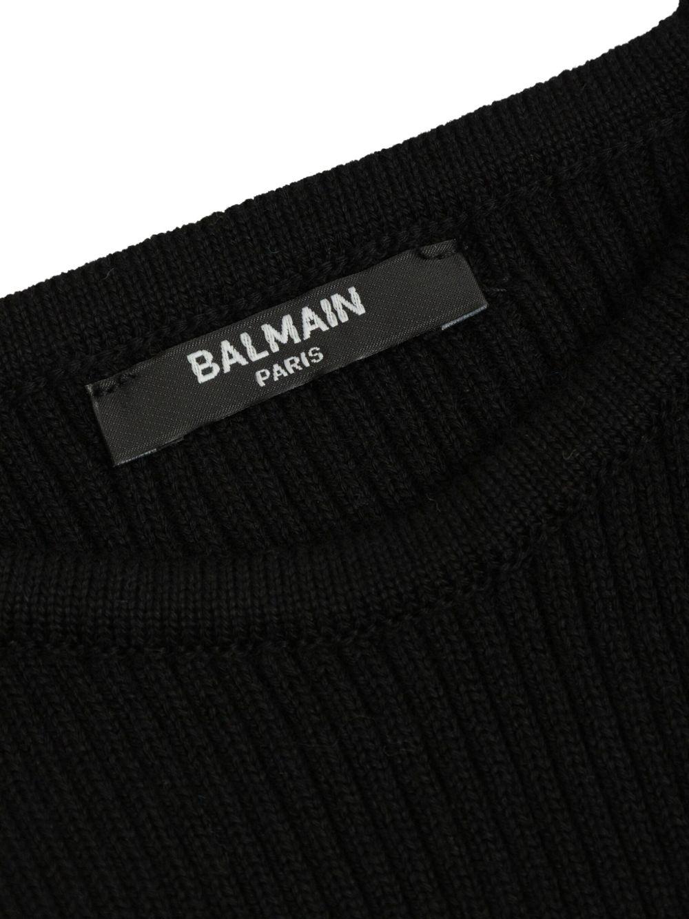 Abito con abbottonatura per bambina Balmain Kids nero goffrato - Rubino Kids