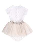 Abito con inserti per neonato Balmain Kids multicolor a maniche corte - Rubino Kids