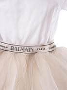 Abito con inserti per neonato Balmain Kids multicolor a maniche corte - Rubino Kids