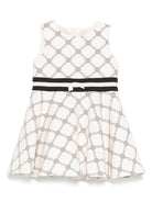 Abito con logo per bambina Elisabetta Franchi La Mia Bambina beige con dettaglio fiocco - Rubino Kids