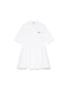 Abito con logo per bambina MSGM Kids bianco con colletto a punta - Rubino Kids