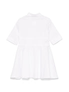 Abito con logo per bambina MSGM Kids bianco con colletto a punta - Rubino Kids