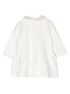 Abito con logo ricamato per bambina Il Gufo bianco con applicazione di coniglio - Rubino Kids