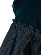 abito con maniche a sbuffo e finiture in velluto - Rubino Kids