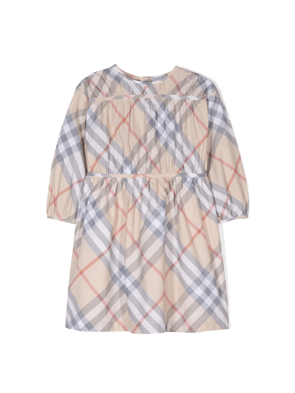 Abito con motivo Vintage Check per bambina Burberry Kids beige con scollo rotondo - Rubino Kids