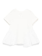 Abito con ricamo per bambina Elisabetta Franchi La Mia Bambina bianco con orlo svasato - Rubino Kids