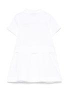 Abito con ricamo per neonato Burberry Kids bianco con colletto stile polo - Rubino Kids