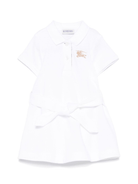 Abito con ricamo per neonato Burberry Kids bianco con colletto stile polo - Rubino Kids