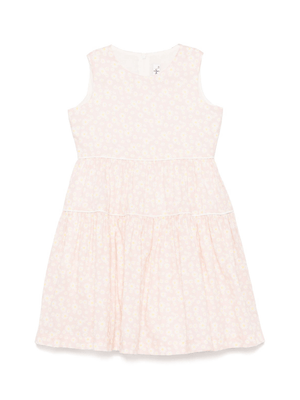 Abito con stampa a fiori per bambina Il Gufo rosa con fodera integrale