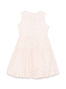 Abito con stampa a fiori per bambina Il Gufo rosa con fodera integrale - Rubino Kids