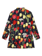 Abito con stampa fiori per bambina Dolce & Gabbana Kids nero con chiusura anteriore - Rubino Kids