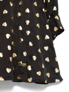 Abito con stampa per bambina Moschino Kids nero con stampa cuori all - over - Rubino Kids