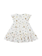 Abito con stampa per neonata Moschino Kids bianco con orlo svasato - Rubino Kids