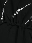 Abito corto con stampa per bambina MSGM Kids nero con cappuccio - Rubino Kids