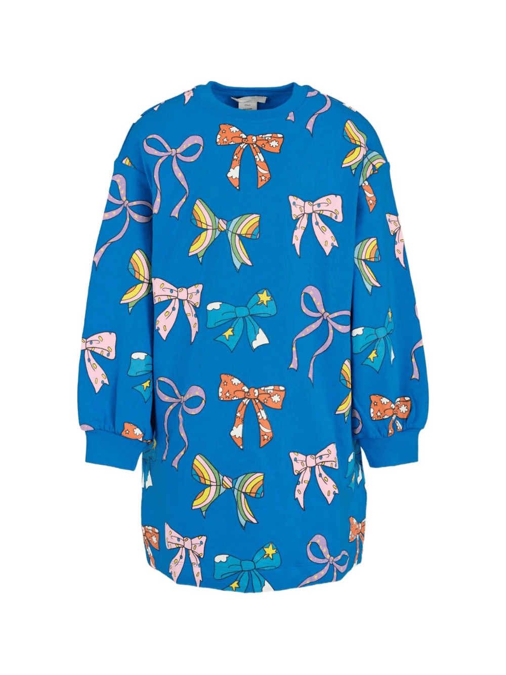 Abito corto per bambina Stella McCartney Kids blu con stampa con fiocchi - Rubino Kids