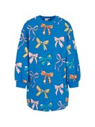 Abito corto per bambina Stella McCartney Kids blu con stampa con fiocchi - Rubino Kids