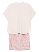 Abito corto per donna Merci rosa con inserti in pizzo - Rubino Kids