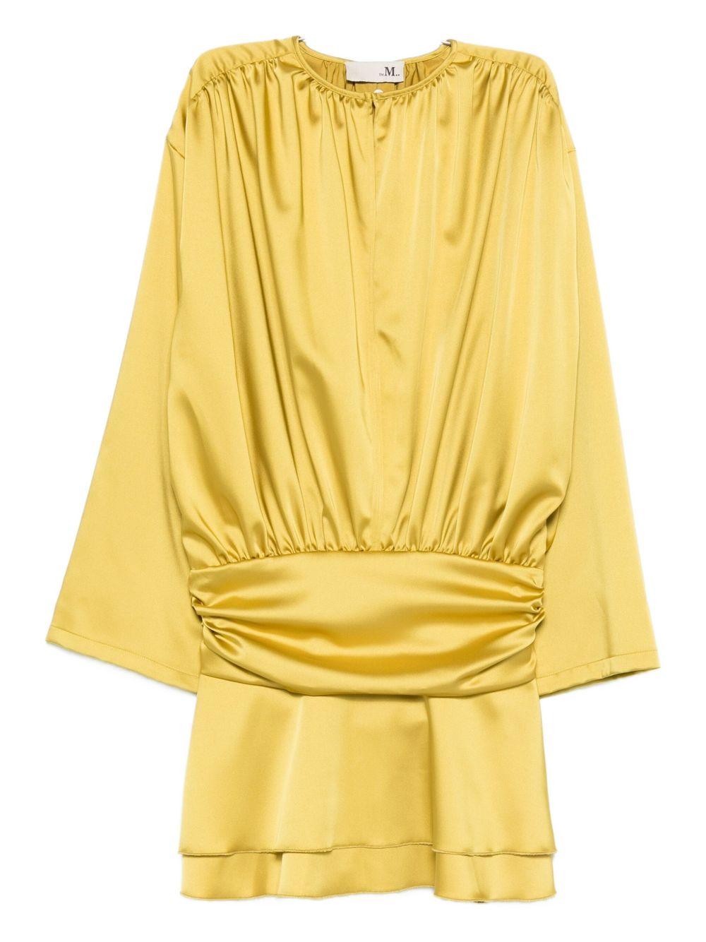 Abito corto per donna THE M Uliva verde con dettaglio con arricciatura - Rubino Kids