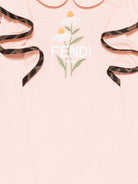 Abito corto per neonata Fendi Kids rosa con ruches - Rubino Kids