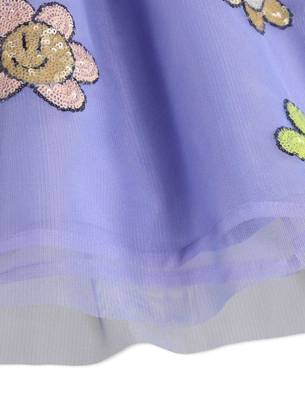 Abito Cyrusila per bambina Molo viola con stampa fiori - Rubino Kids