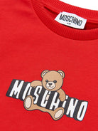 Abito da bambina Moschino Kids rosso con stampa orsetto - Rubino Kids