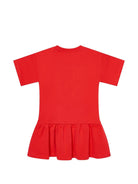 Abito da bambina Moschino Kids rosso con stampa orsetto - Rubino Kids