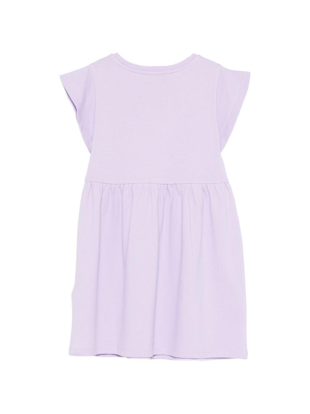 Abito da bambina Moschino Kids viola con ricamo a fiori - Rubino Kids