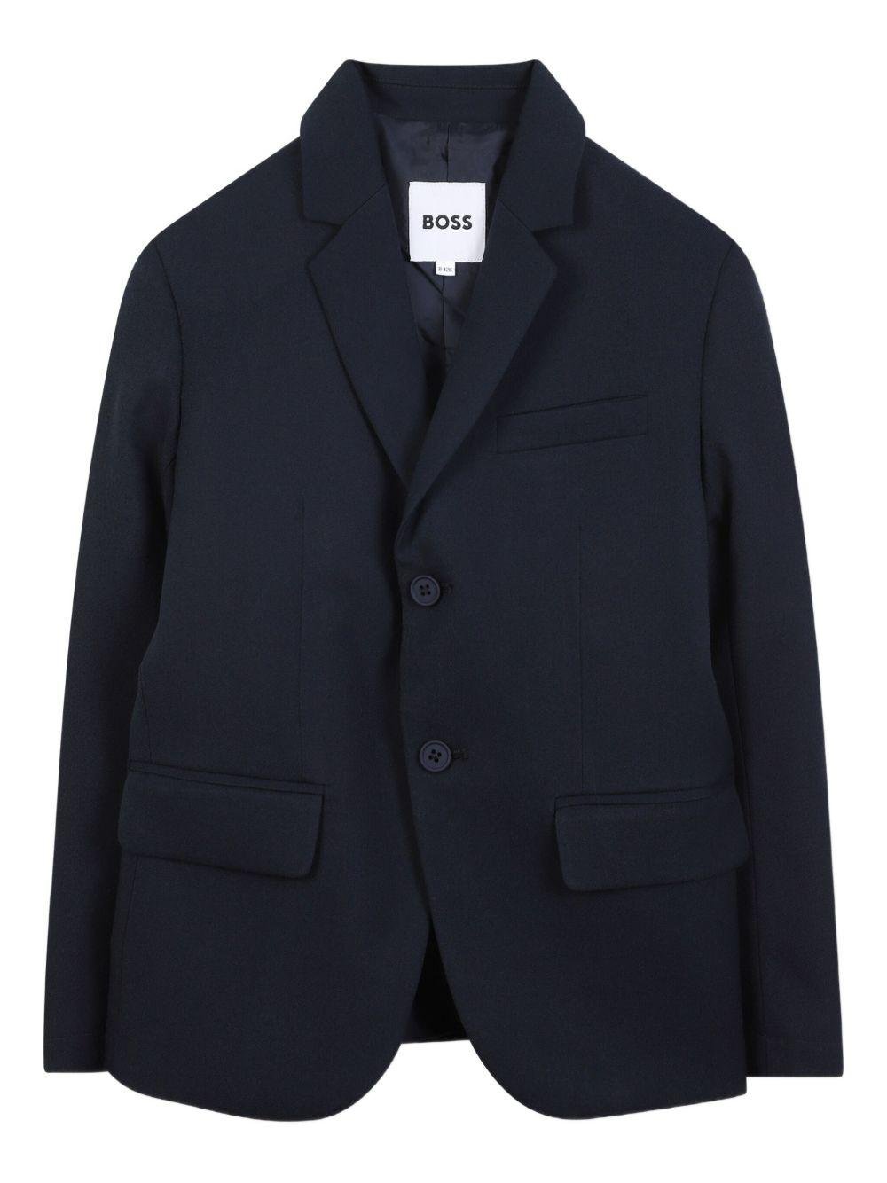 Abito da bambino Boss Kids blu navy con revers classici - Rubino Kids