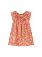 Abito dorato per bambina Bonpoint rosso con maniche ad aletta - Rubino Kids