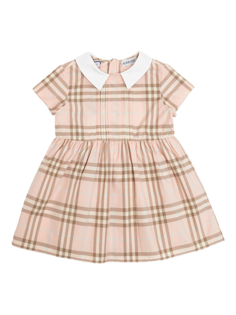 Abito Eadelle per neonata Burberry Kids rosa con motivo a quadri - Rubino Kids