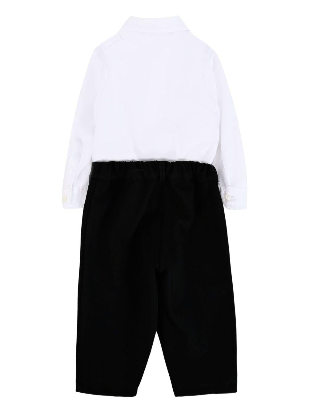 Abito elegante per neonato Balmain Kids nero con gilet e bottoni dorati - Rubino Kids