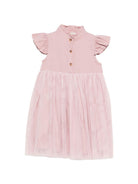 Abito Fleurance per bambina Donsje rosa con ruches - Rubino Kids