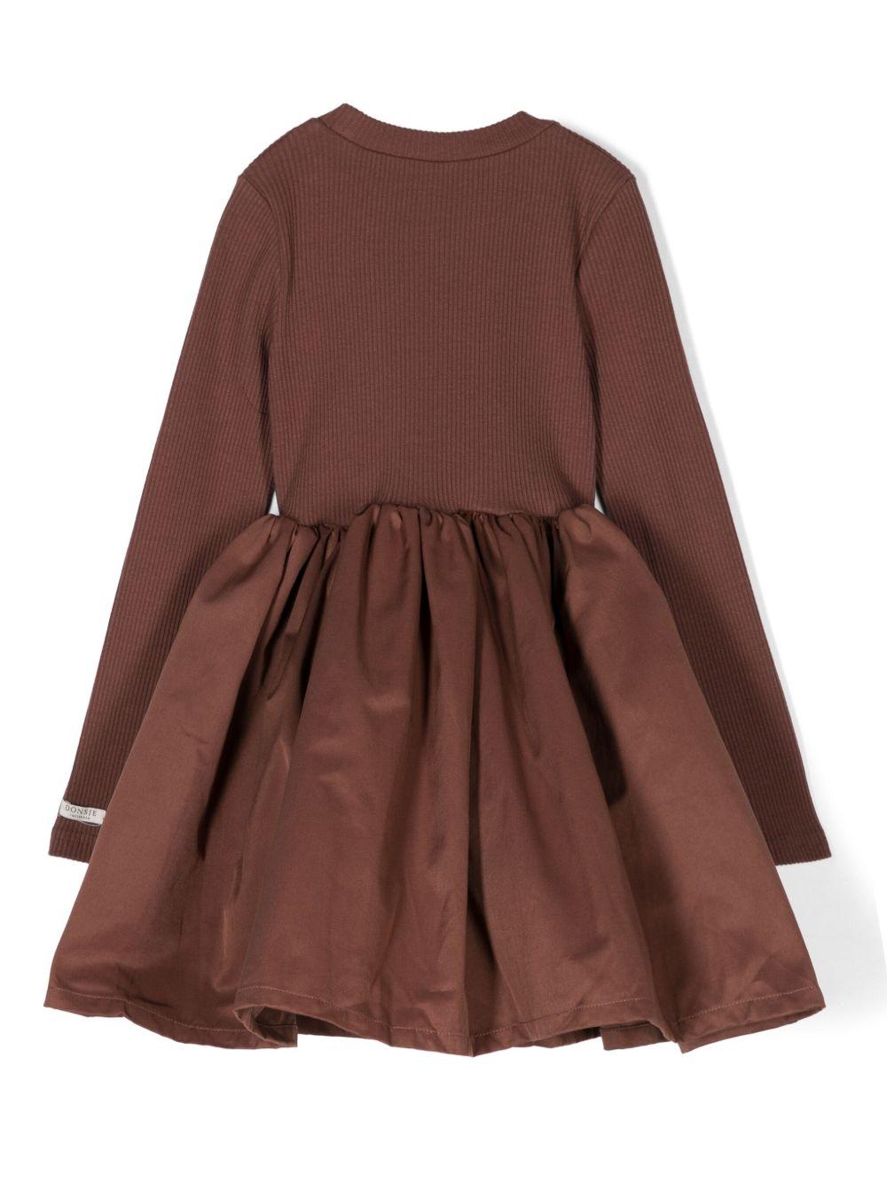 Abito Furre per bambina Donsje marrone con gonna a ruota - Rubino Kids