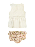 Abito in cotone per neonata Moncler Enfant con dettagli con ruches - Rubino Kids