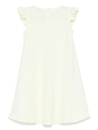 Abito in lino per bambina Il Gufo giallo con ruches - Rubino Kids