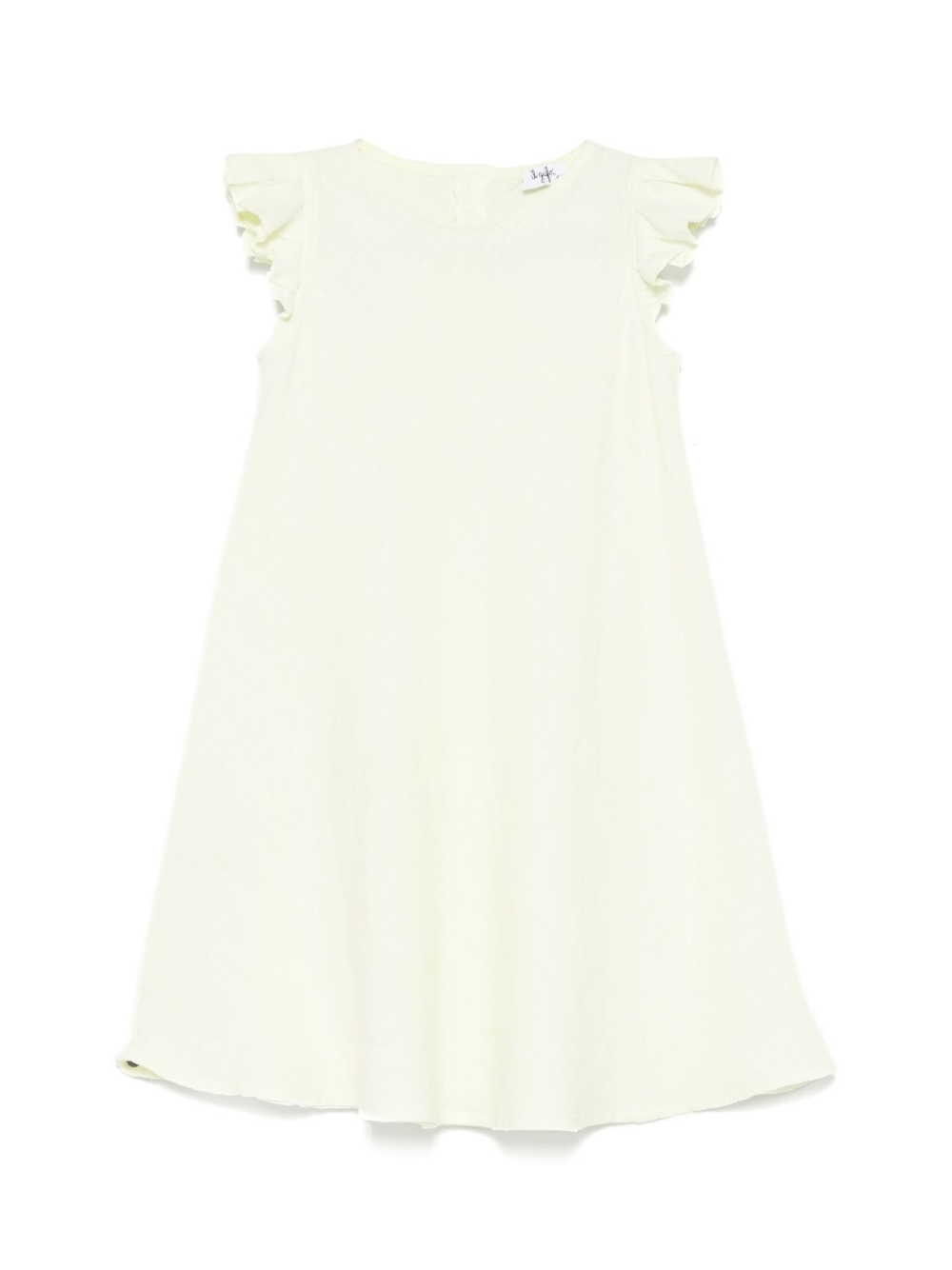 Abito in lino per bambina Il Gufo giallo con ruches - Rubino Kids