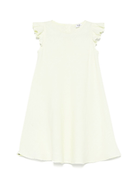 Abito in lino per bambina Il Gufo giallo con ruches - Rubino Kids