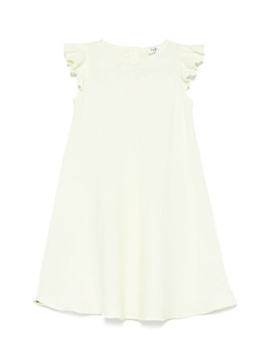 Abito in lino per bambina Il Gufo giallo con ruches