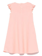 Abito in lino per bambina Il Gufo rosa con ruches - Rubino Kids