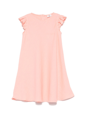 Abito in lino per bambina Il Gufo rosa con ruches