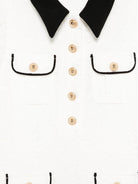 Abito in pizzo per bambina Self - Portrait bianco con colletto a contrasto - Rubino Kids